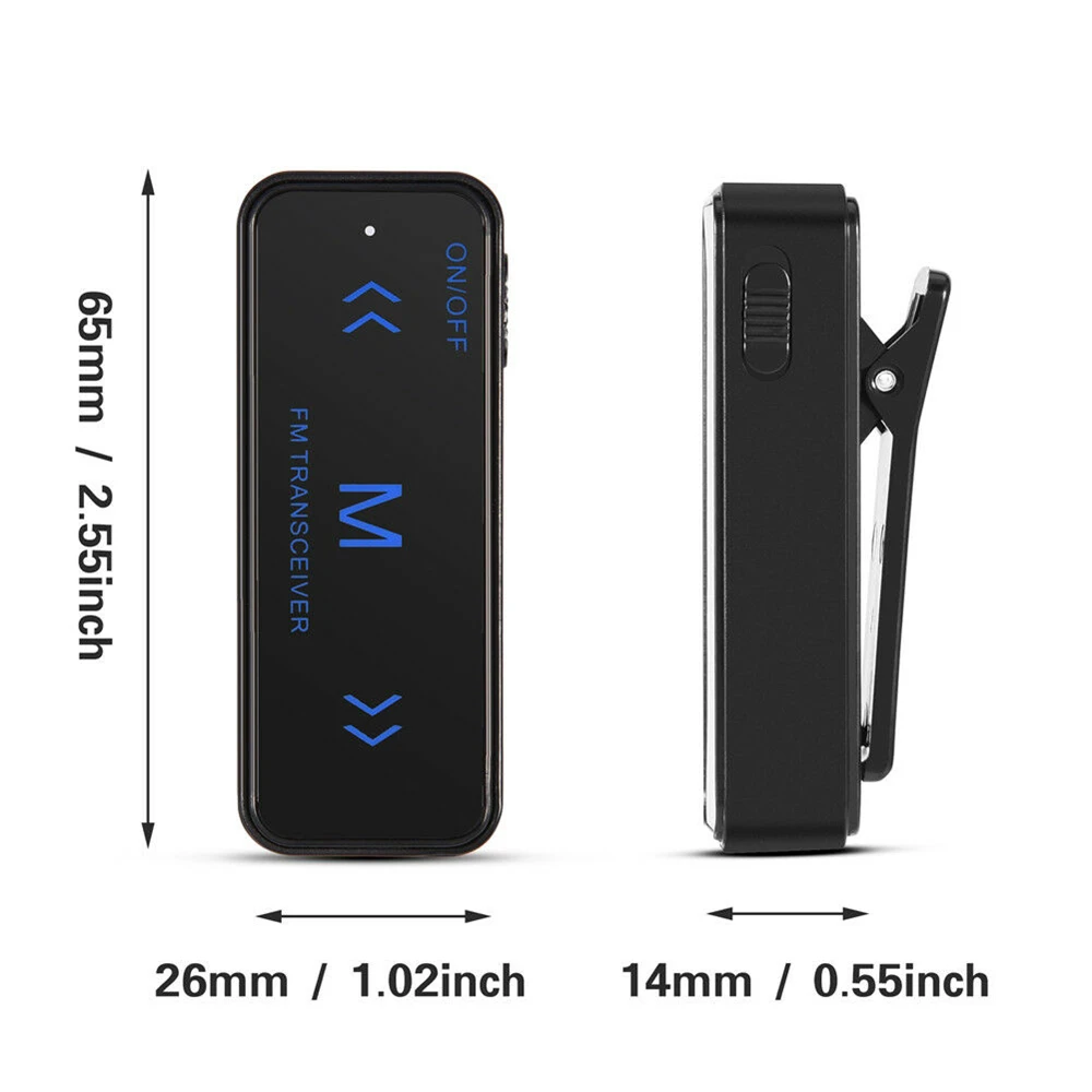 미니 워키토키 키트, 양방향 FM 라디오 트랜시버, 헤드폰 2 개, USB 충전 2 개