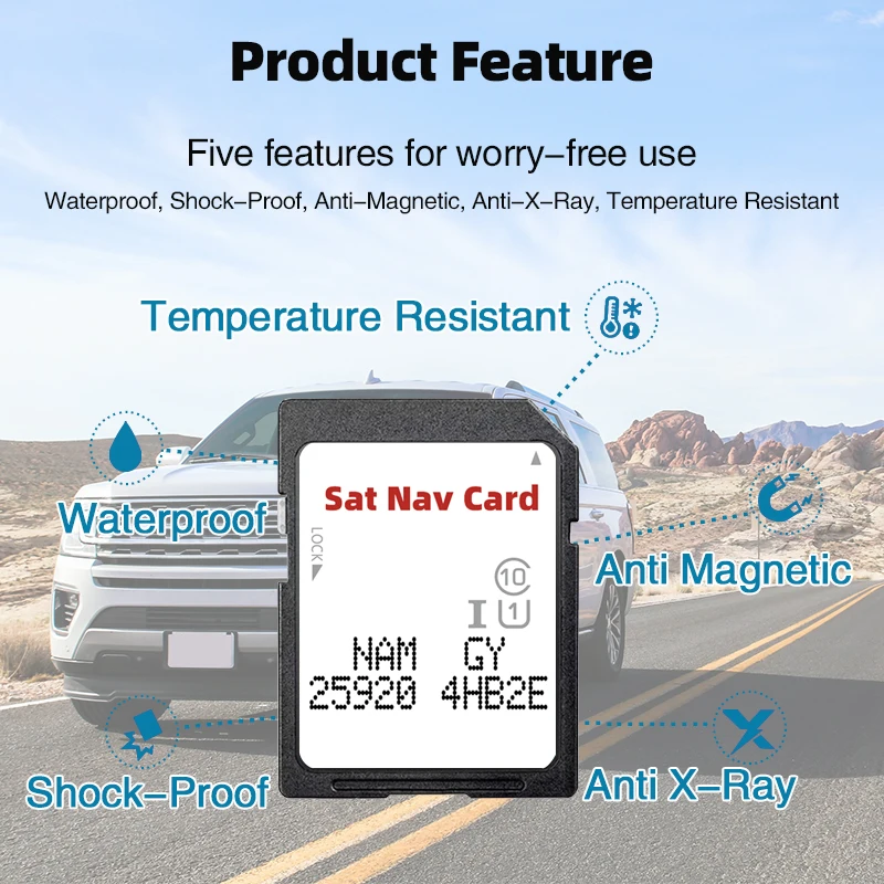 Aggiornamento per Infiniti JX35/M37/M56/Q70/QX50/QX56/QX60/QX80 Veicolo USA/CAN/MEX Mappe Navigazione Scheda SD 16GB per Nissan 25920-4HB2E