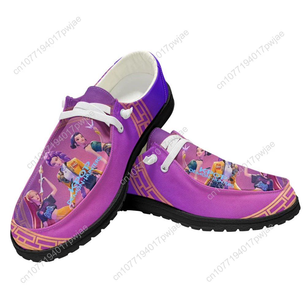 أحذية KPop Demon Hunters كاجوال للرجال والنساء، أحذية مسطحة قابلة للتنفس في الهواء الطلق، أحذية خفيفة الوزن للزوجين مصنوعة حسب الطلب