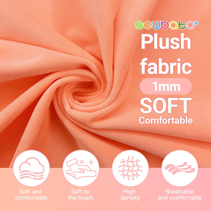 45x50cm 32color Polyester Mochi Fabric Fursuit Doll Skin 1mm Crystal Soft Plush Flesh Pad Short Hairy Dense Handmade DIY Fabric