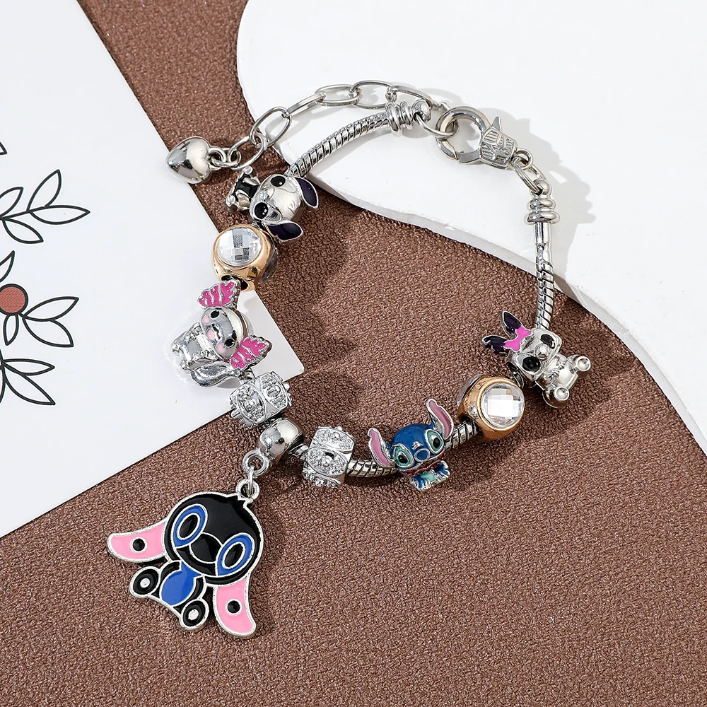 New Disney Series Fashionable Stitch Big Ear Pendant DIY Beaded Versatile Bracelet