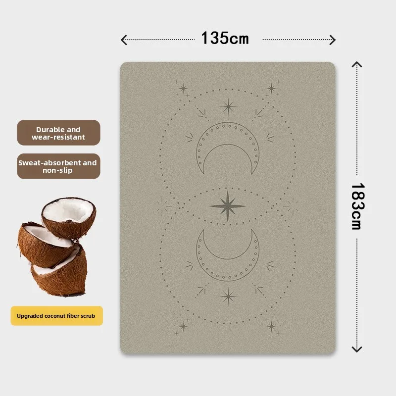 Double Extra Wide PU Rubber Non Slip Yoga Mat Thick Shock Absorbing Silent Durable Exercise Pilates Home Gym Yoga Mat Gym Mat