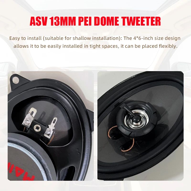 2PCS 150W 4X6 Inch Car Coaxial Speaker 2-Way Car Door Audio HIFI Music Stereo Tweeter Mid-woofer Full Range Frequency Speaker