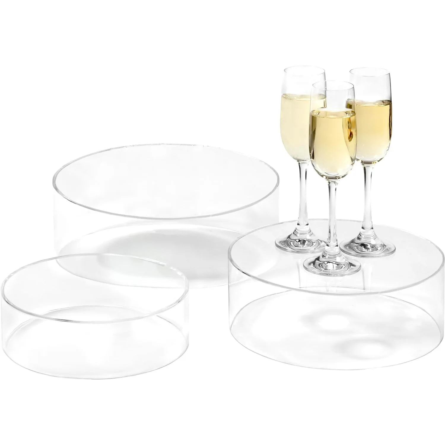 3pcs set square wedding decoration acrylic dessert table set buffet cake snack display stand white acrylic riser