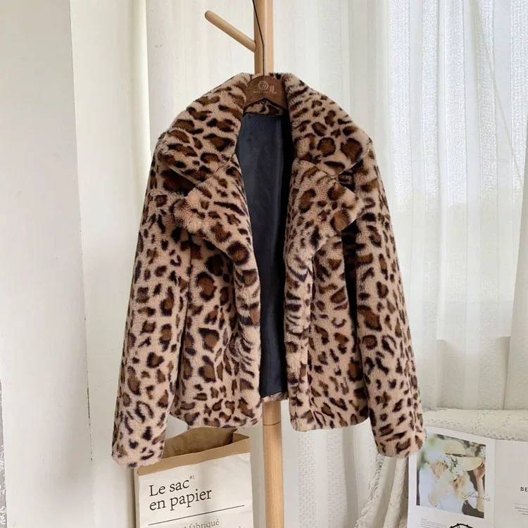 TEELYNN Autumn Winter Warm Faux Fur Coats Women Jacket 2024 Fashion Leopard Print Loose Fluffy Teddy Coat BOHO Outwear Bohemia