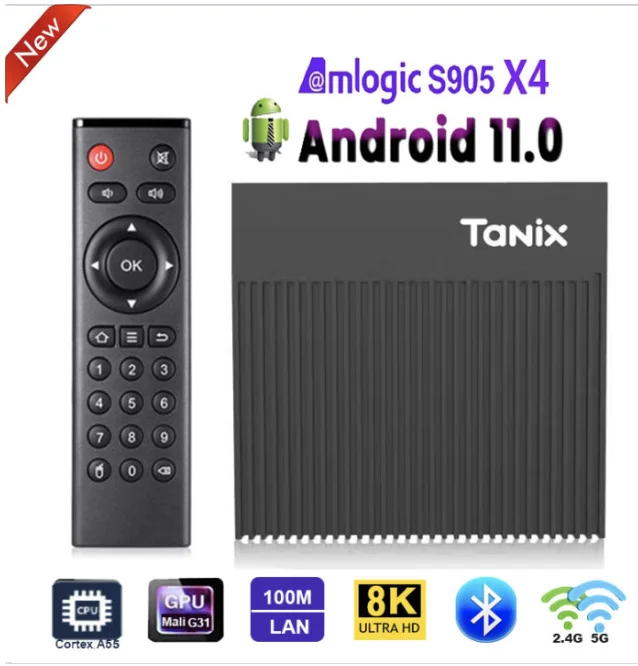 Tanix X4 TV Box Amlogic S905X4 Android 11 2.4G 5G Dual Wifi 100M 4K optional i8 keyboard vs x96 max ultra x96q mecool km7