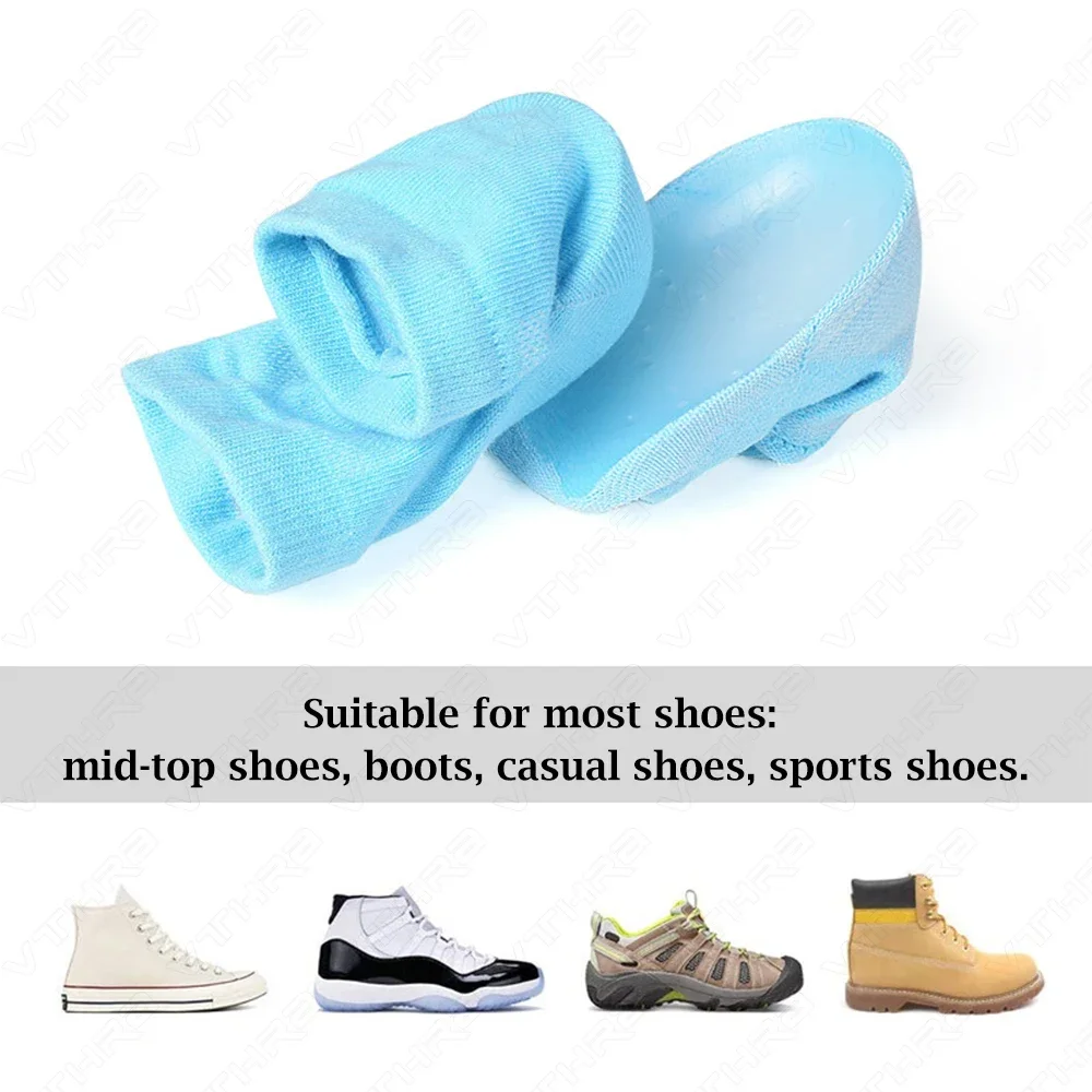 Unisex Height Increase Insoles Non-Slip Bionic Half Insoles Thickened SEBS Gel Heel Pads for Sports Leisure Daily Wear