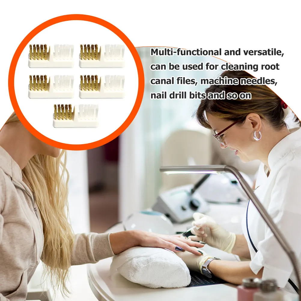 

5 Pcs Copper Wire Cleaning Brushes for Nail Drill Bits High Tools Manicure Grinding Head Dust Cleaners Polishing