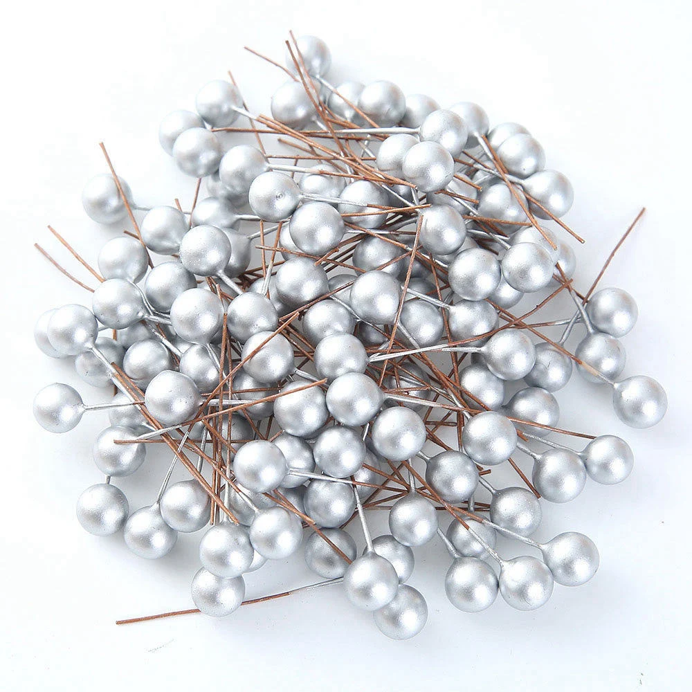 50/1000 Stück künstliche Beeren, rote gefälschte Beeren, Kirsche, Staubblatt, Perlen, Mini-Blumenkranz, Ornament, Weihnachten, Neujahr, Party-Geschenke – Detail 15