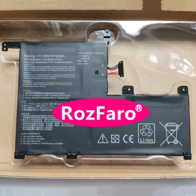 

RozFaro C31N1703 0B200-02650100 Laptop Battery For Asus ZenBook Flip 3 Q505U Q505UA Q525U Q525UA UX561U UX561UA UX561UN