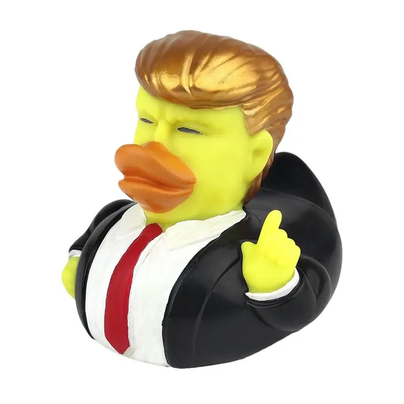 

Bath Ducks Duck Dashboard Decoration US President Shower Toys Pool Wearing Suit Ornaments Pool Funny Decoration Kids Bath Toys