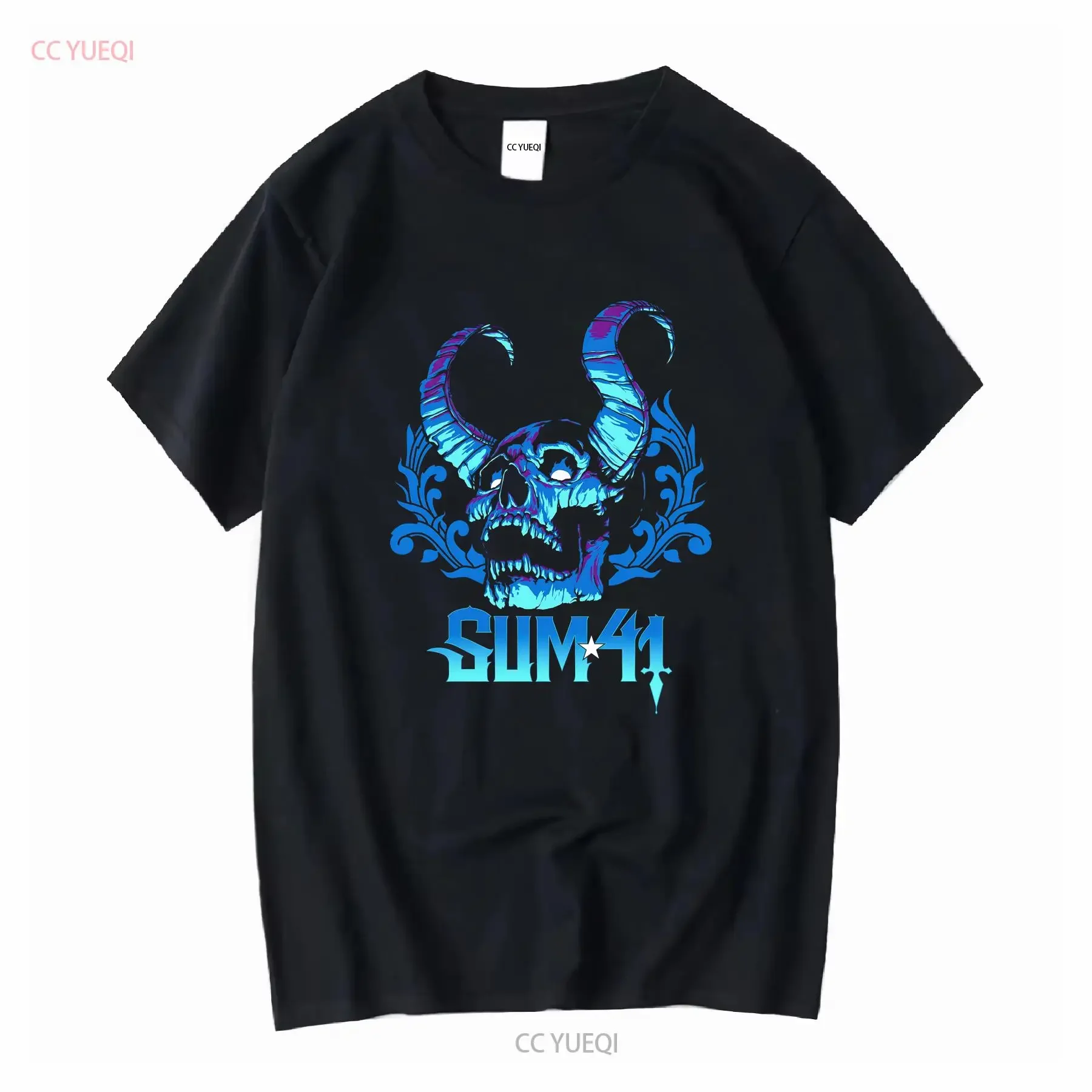 Sum 41 Blue Demon Punk Rock 2 caras fechas de gira camiseta Tultex hombres Sz L EUC manga larga o corta vintage lavado suave estirado