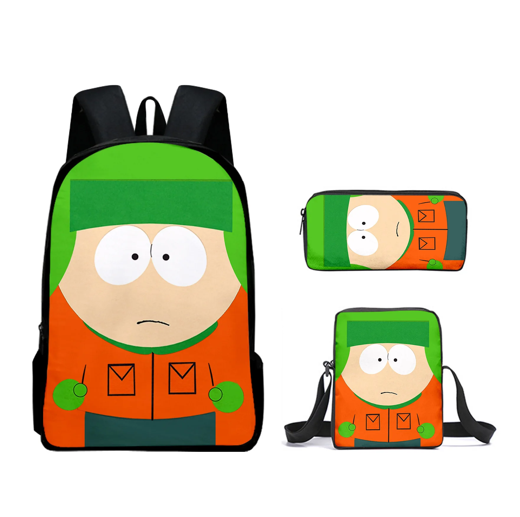 Hip Hop Youthful SOUTH PARK 3D Print 3pcs/Set Student Travel bags Laptop Daypack Backpack Shoulder Bag Pencil Case