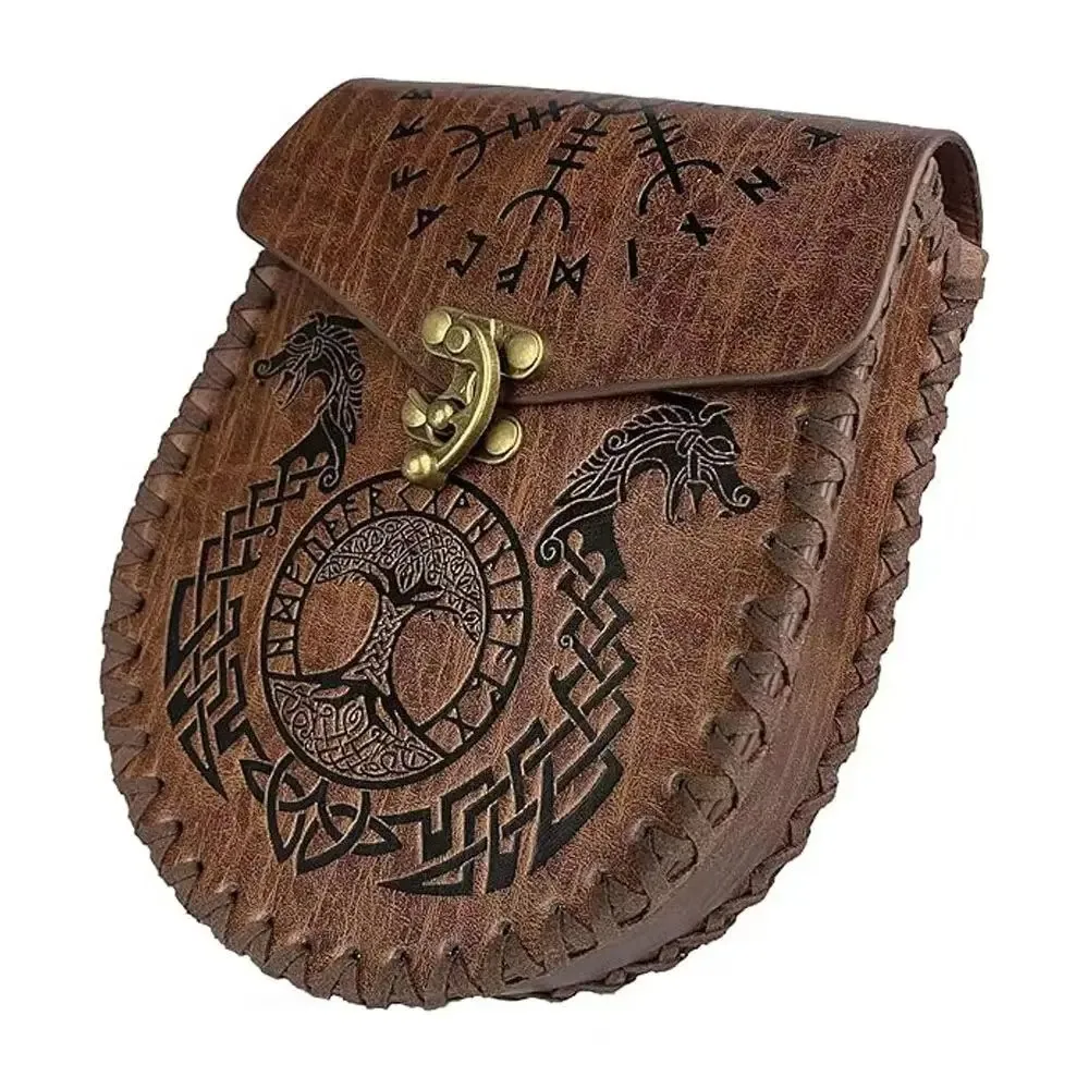 กระเป๋าหนัง PU สำหรับใส่ลูกเต๋า DND ลายเซลติก 5 แบบ กระเป๋าใส่ของน่ารักแบบมีเชือกสำหรับเล่นเกม D&D ของขวัญแนว RPG กระเป๋าใส่เหรียญ ใหม่