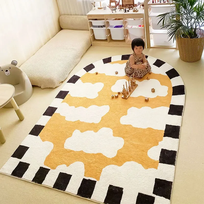 Ins Style Children's Room Carpet, Thick, Plush, Washable, Bedroom Rug, Rugs, Anti-slip, Floor Mat, Room Mats, Living Room Decora