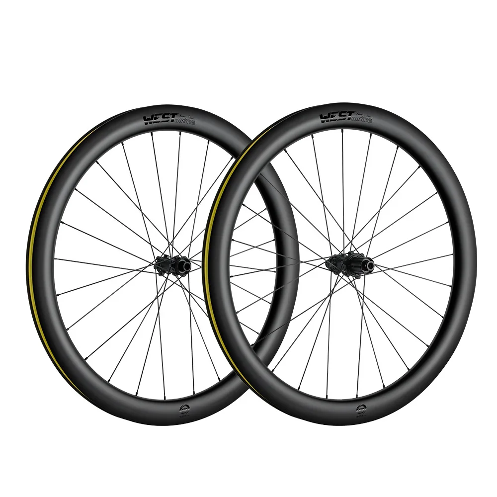 

YTYIN 700C Carbon Fiber Bicycle Wheel Set Ultra Light Vacuum Open Tire with Middle Lock Disc Brake