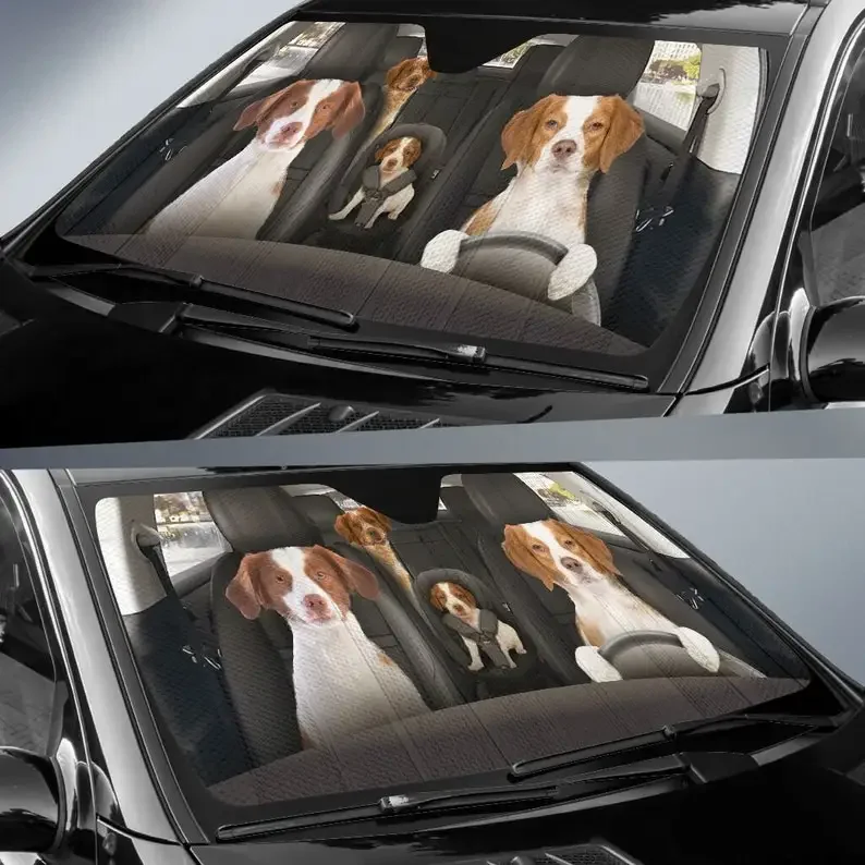 Brittany Auto Sun Shade 21 Customized Gift Windshield Sunshade, Car Accessories, Custom Animal Pattern Sunshade, Personalized Gi