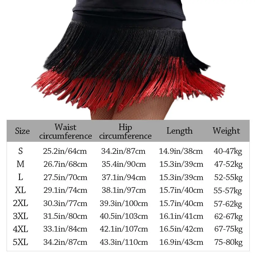 موضة شرابة اللاتينية تنورة رقص مرحلة قصيرة زي قاعة الرقص تنورة 2 طبقة تشاتشا ملابس الرقص رومبا تنورة رقص للنساء