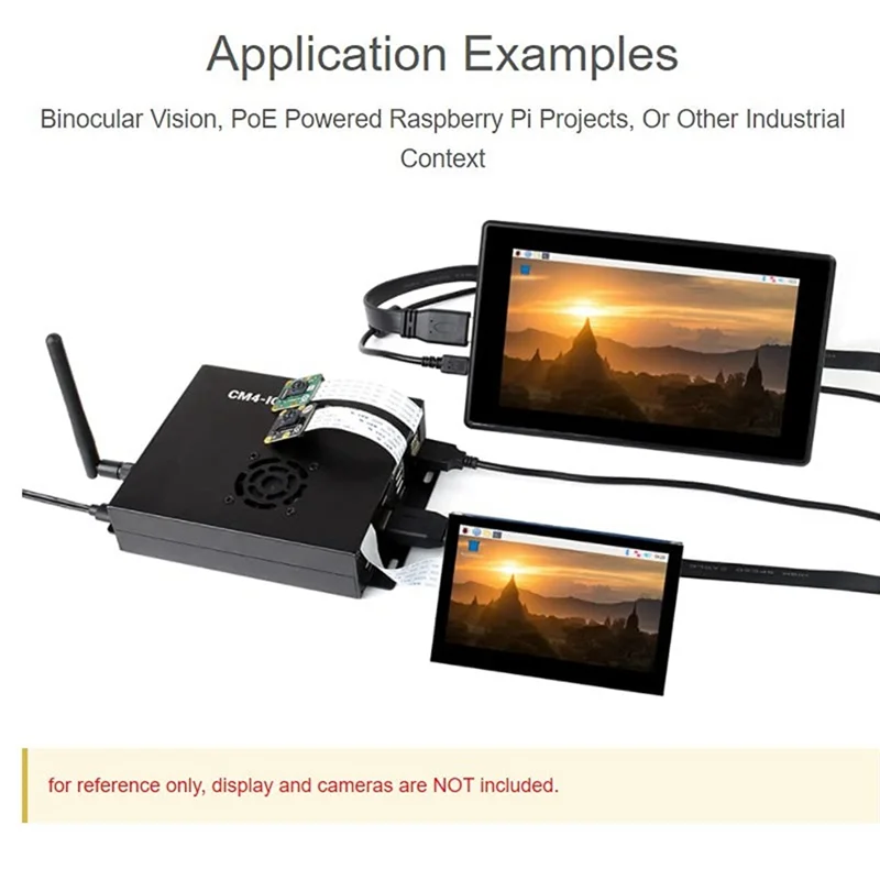 New!!For Raspberry Pi Compute Module 4 Poe Mini-Computer (Type B) Based ,With Metal Case Cooling Fan CM4 Poe IO Board US Plug