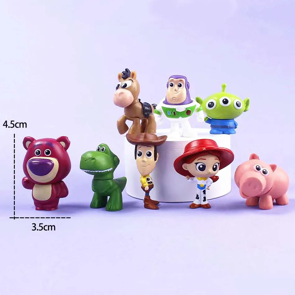 Anime Figura 8 pz Set Toys Story 4 Disney 5 cm Woody Buzz Lightyear Azione Decorazione Collezione Figurine Giocattolo Modello per I Bambini