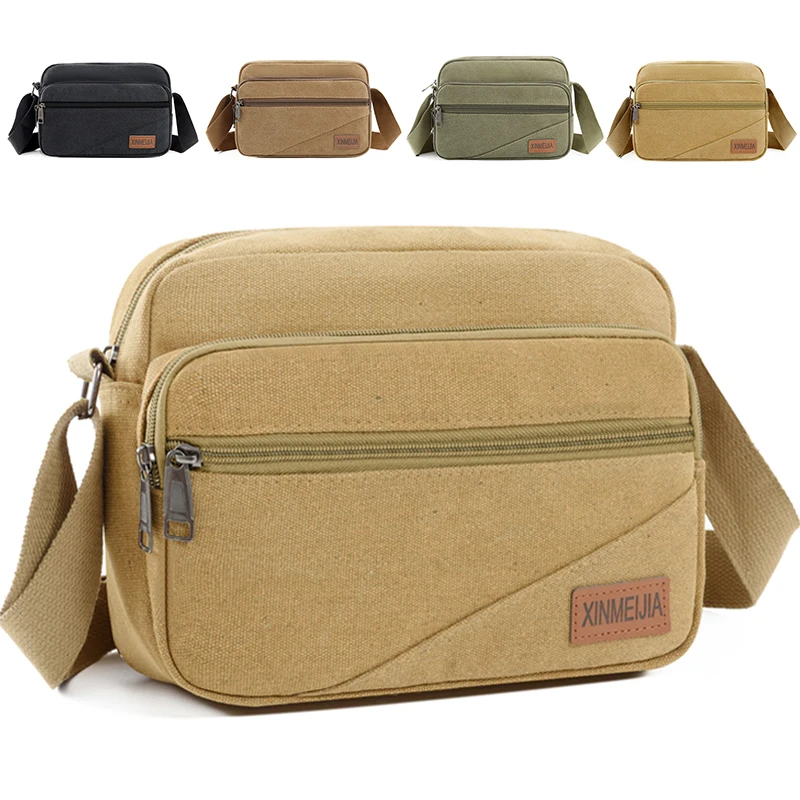 

Мужская сумка через плечо в стиле ретро, повседневная дорожная сумка на плечо, уличные сумки-мессенджеры с регулируемым ремешком, мужской рюкзак на слинге