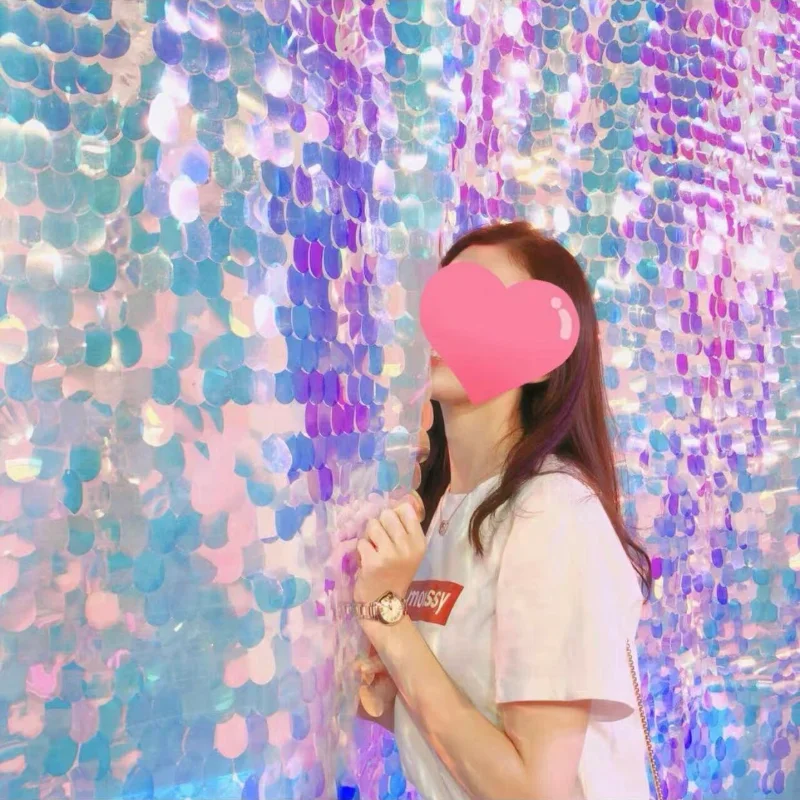 قماش زخرفي على شكل قطرة ماء ، لون مضيء ، مقياس سمك وردي ، قماش ترتر ، ملابس مسرح ، حائط خلفية ، مفرش مائدة ، 3 × 4 سم