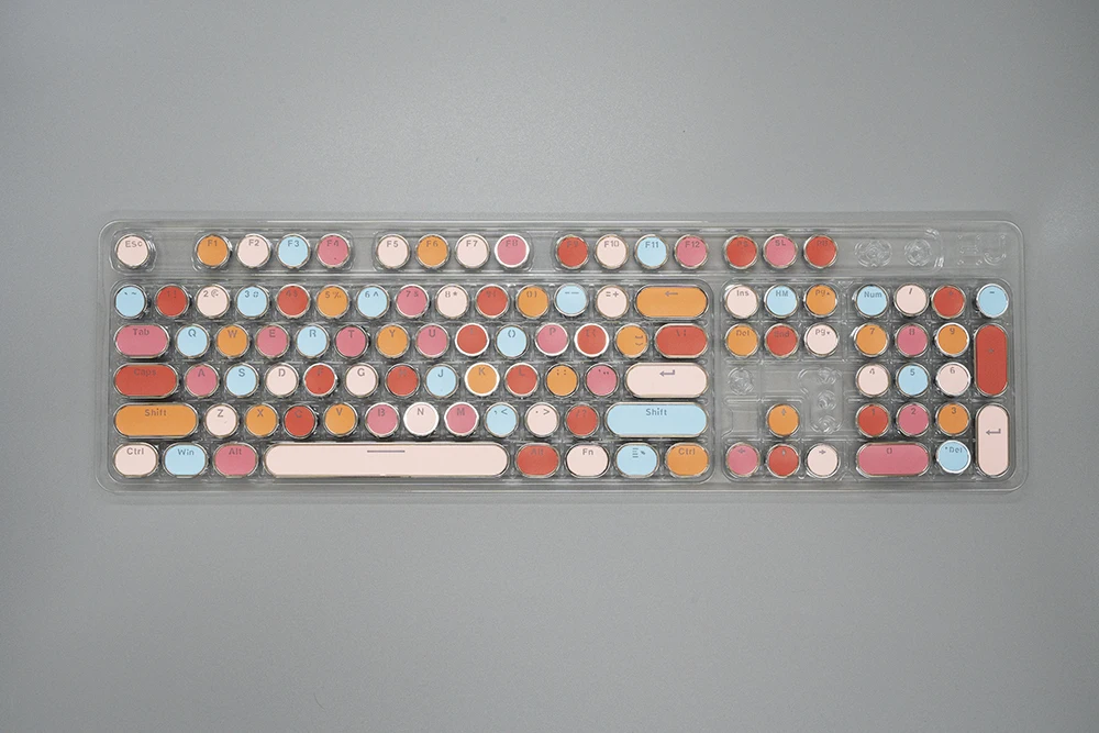 Mechanical Keyboard Keycaps Retro Plated Round Transparent Characters XDA Height