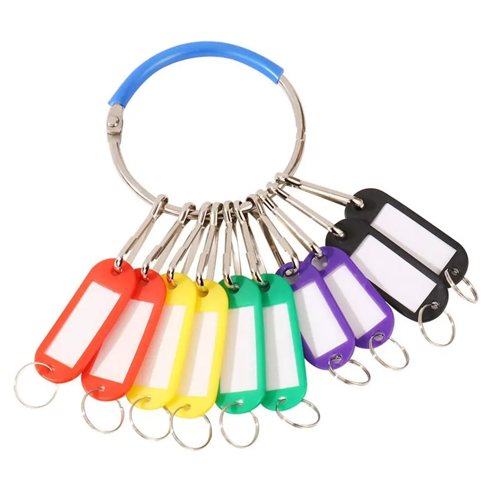 With 20pcs Number Plates Key Storage Ring Plastic Transparent Window Key Tags Metal Split Rings Keys Classification Key Chains