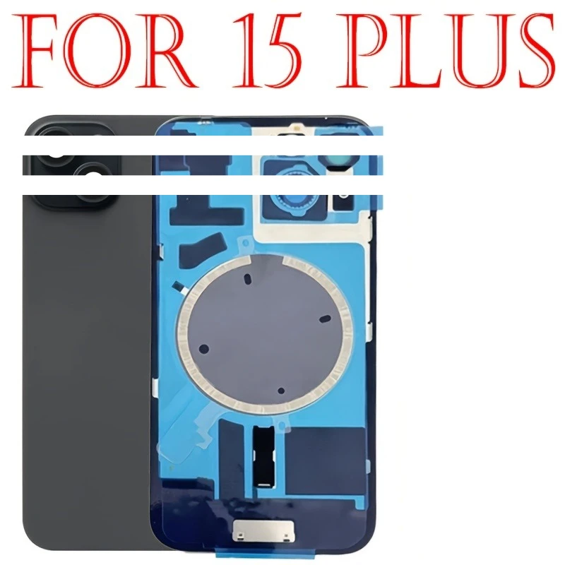 For Iphone 15/15 Plus Back Glass Replacement Part 1PCS Battery Back Door Glass Cover Replacement with Magnets, Brackets image 3