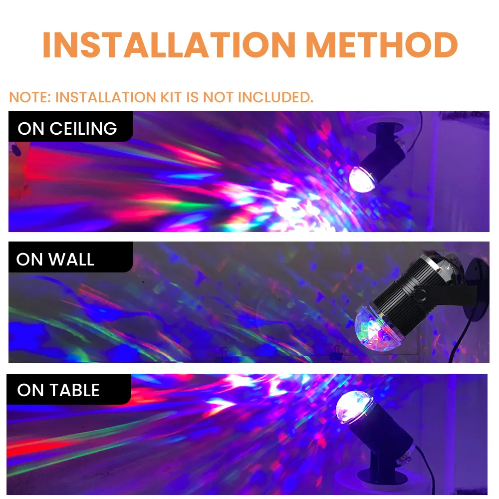 LED Festive Stage Lights Christmas Party Decorative Lights RGB Mini Stage Colorful Shaking Head Lights Home Atmosphere Lights