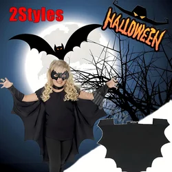 Unisex Halloween Black Bat Wing Cape Cloak Costume for Boys Girls Vampire Dress Up Accessories