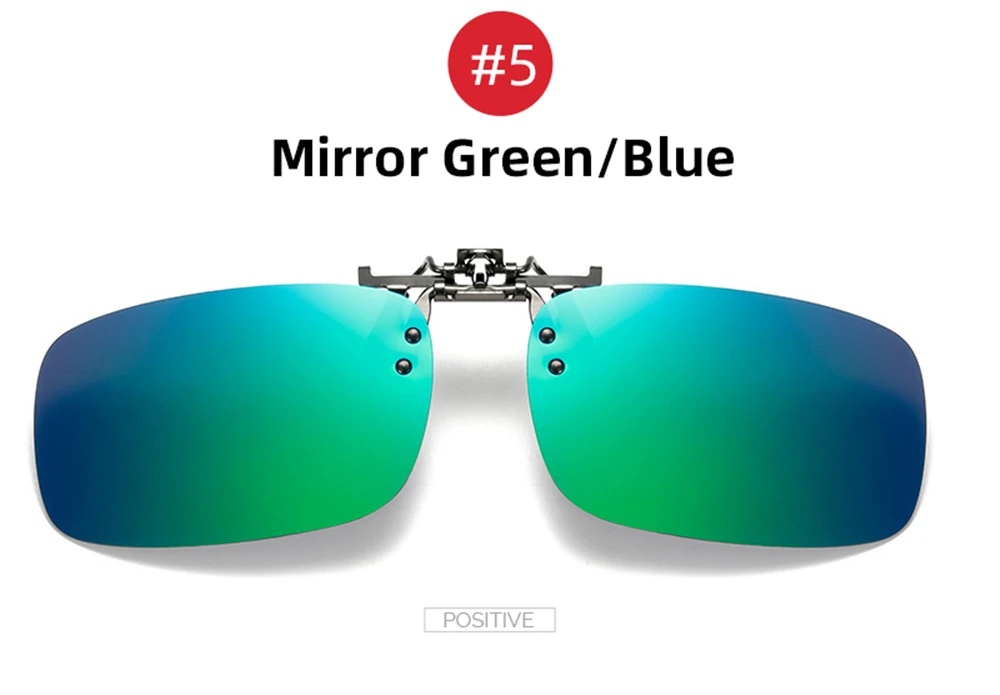 VIVIBEE Spiegel Blau Flip Up Clip auf Sonnenbrille Angeln Männer Quadratische Polarisierte Linse Metall Nachtsicht Fahren UV400 Frauen Gläser – Detail 13