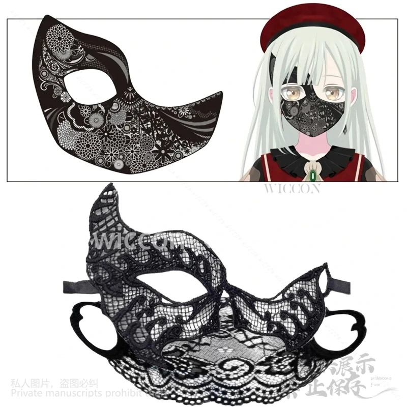 Anime Bang Dream Ave Mujica Sakiko Togawa Wakaba Mutsumi 코스프레 블랙 레이스 마스크 Facewear For Girls 여성 할로윈 맞춤형