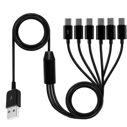 Typ-C 1 do 6 Port typu C USB C do rozdzielacza USB Y kabel z datą ładowania do tabletu 0.5m 1.5m