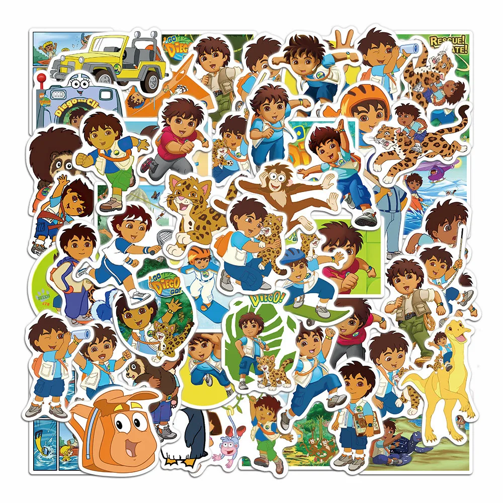 50 Uds Go Diego Go pegatinas de grafiti fundas decorativas para teléfono cuaderno DIY pegatinas impermeables personalizadas