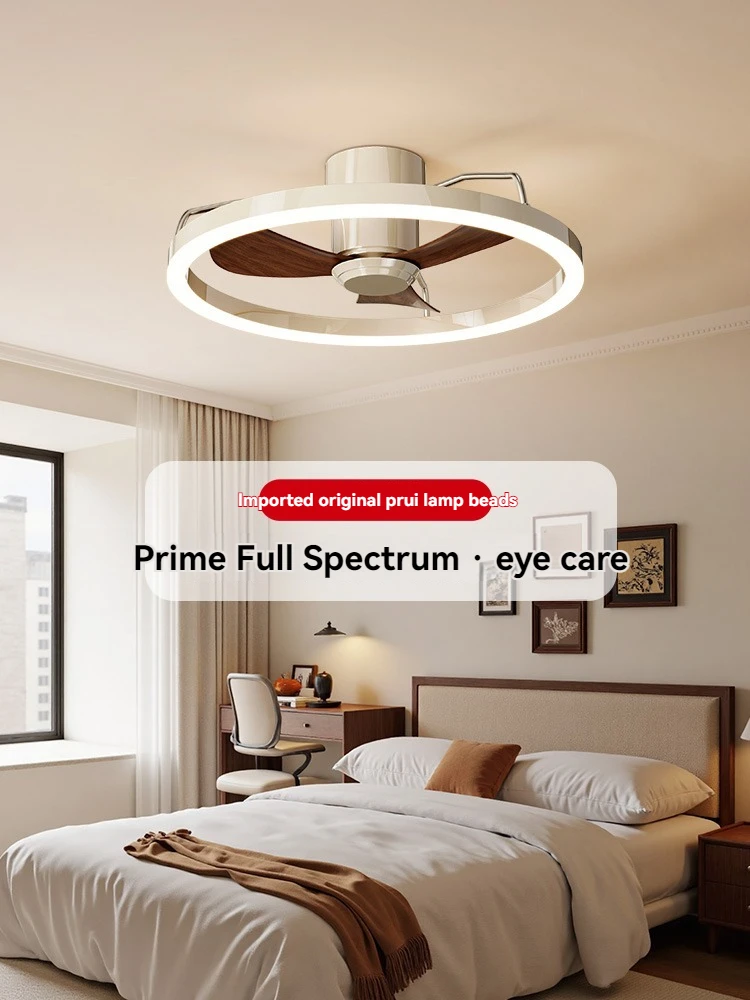 Mid-Century Bedroom Fan Light 2026 New Style Bauhaus American Retro Dining Room Silent Electric Fan Integrated Room Lighting