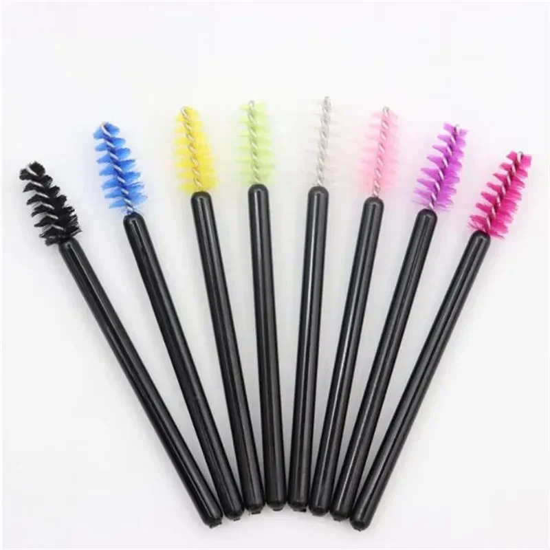 100Pcs Wimpern Pinsel Einweg Micro Wimpern Verlängerung Make-Up Kit Mascara Wands Applikator Spooler Augenbraue Kamm pinsel wimpern