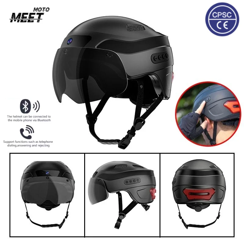 1080p Full HD Smart Helmkamera, integrierte Kamera, Roller, Bluetooth, Anrufe, Spielen, hochwertiger Outdoor-Sport für Motorrad oder Fahrrad