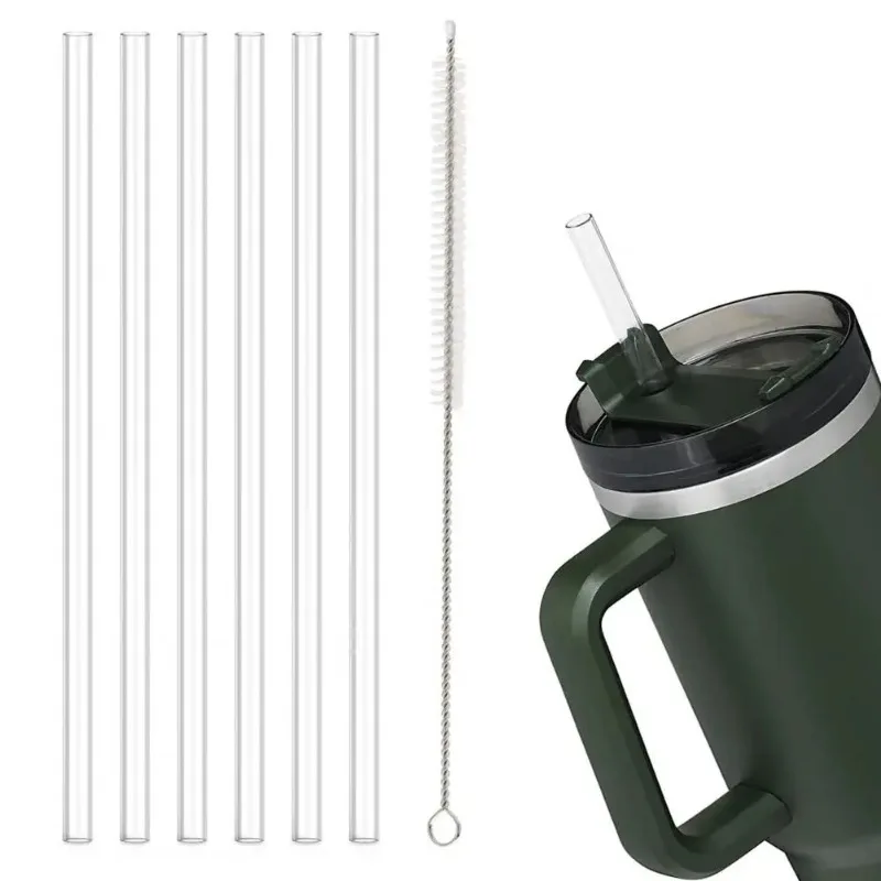 직경 1cm 진공 컵 빨대 및 청소 브러시 ​​40oz 절연 여행용 컵 빨대 교체 재사용 가능 31cm 길이