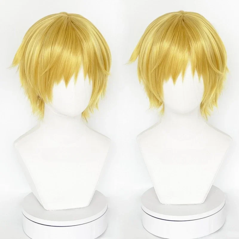 Comic Mens Japan Great navigator Sanji cosplay wig role play golden short hair costumes