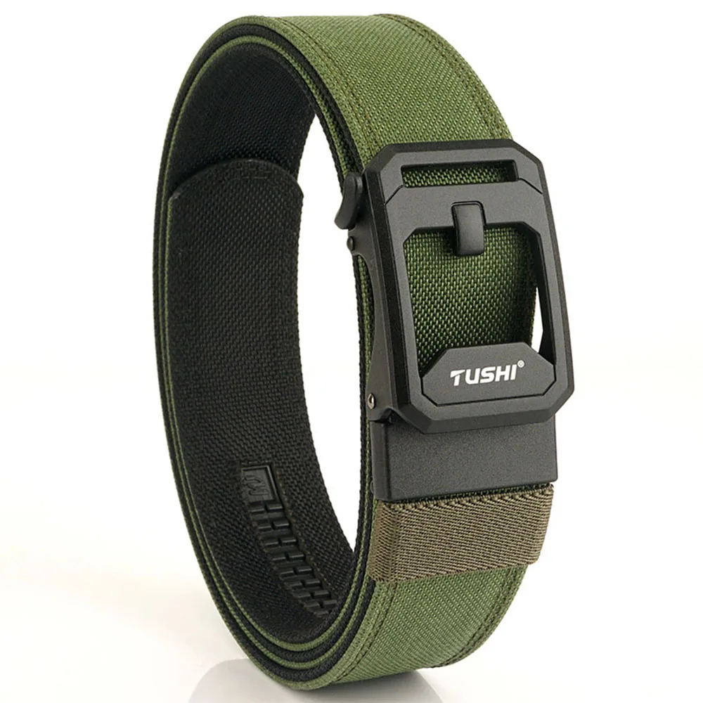 TUSHI Harter taktischer Gürtel für Herren, robustes Nylon-Metall, automatische Schnalle, Polizistuty, Militärgürtel, Outdoor-Gürtel, IPSC-Zubehör – Detail 18