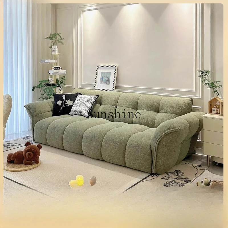 French living room cream wind straight row special-shaped petal fabric sofa