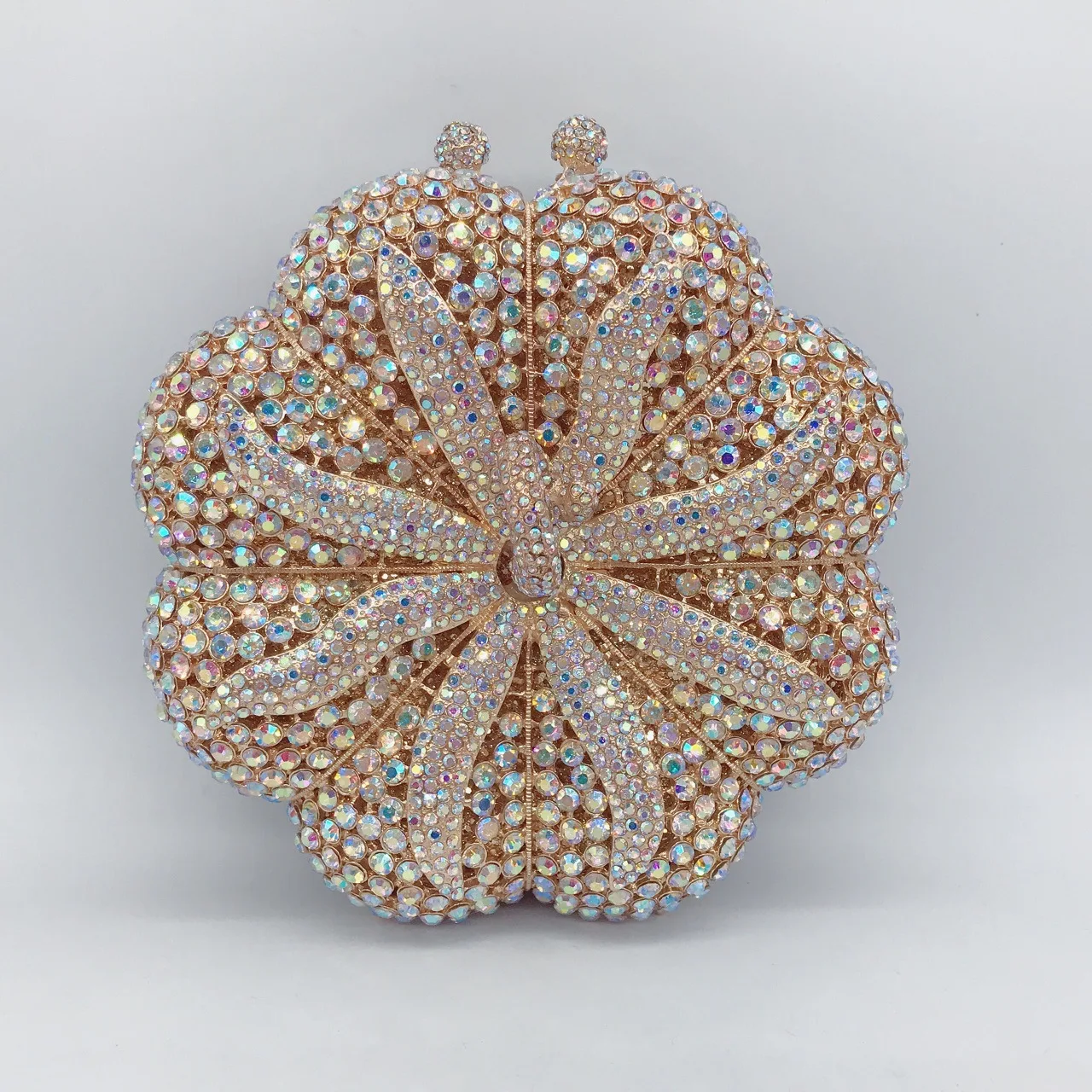 

New Round Pumpkin Evening Purse Bags Luxury Gold Silver Crystal Wedding Dinner Clutches WHTU0HENG Girls Lady Party Bridal Bag