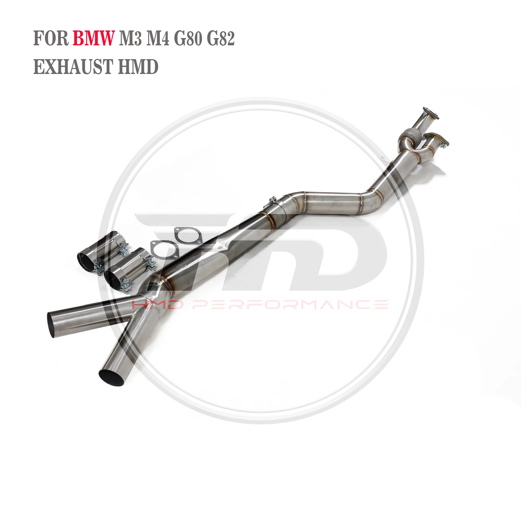 HMD Exhaust System High Flow Performance Middle Pipe for BMW M3 M4 G80 G82 2020+ 3.5 Inch Single Pipe