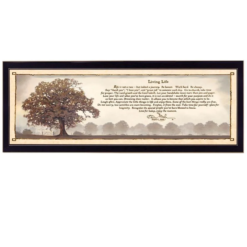 

Living Life Wall Art Print, Framed Poster, Black Frame, Ready to Hang