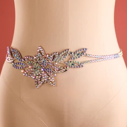 Belly Dance Accessories Waist Chain Elastic Diamond Chain Water Diamond Exercise Belt Jewelry Ballroom Versatile Jewelry Chain