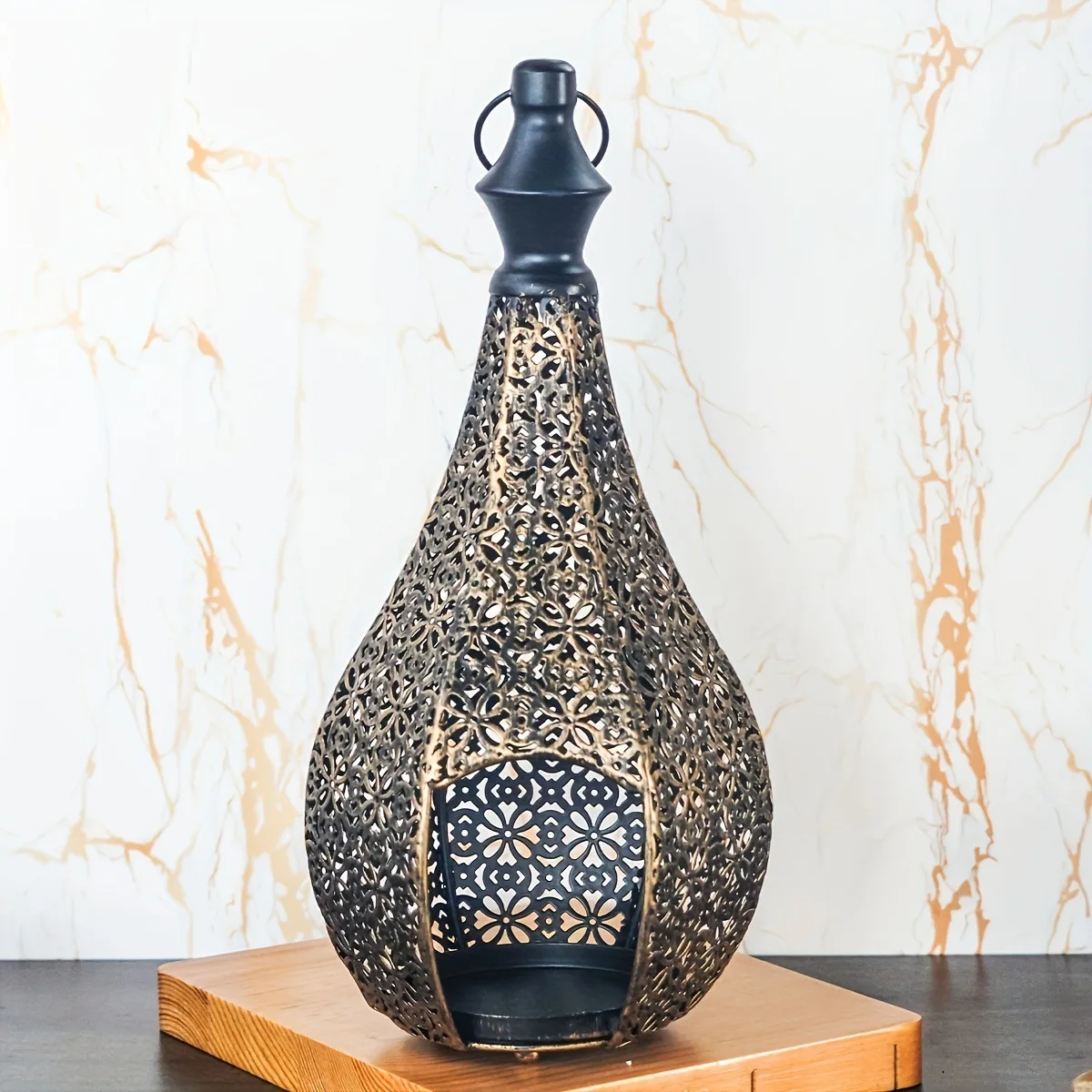 1pc Metal Lantern Candle Holder Morocco Candle Holder Ornament Vintage Home Candle Holder Decoration Farmhouse Style