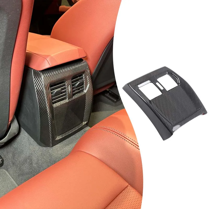 For BMW 4 Series G22 G23  2020 - 2022 rear exhaust air vent frame Interior modification Real carbon fiber (low-end version)