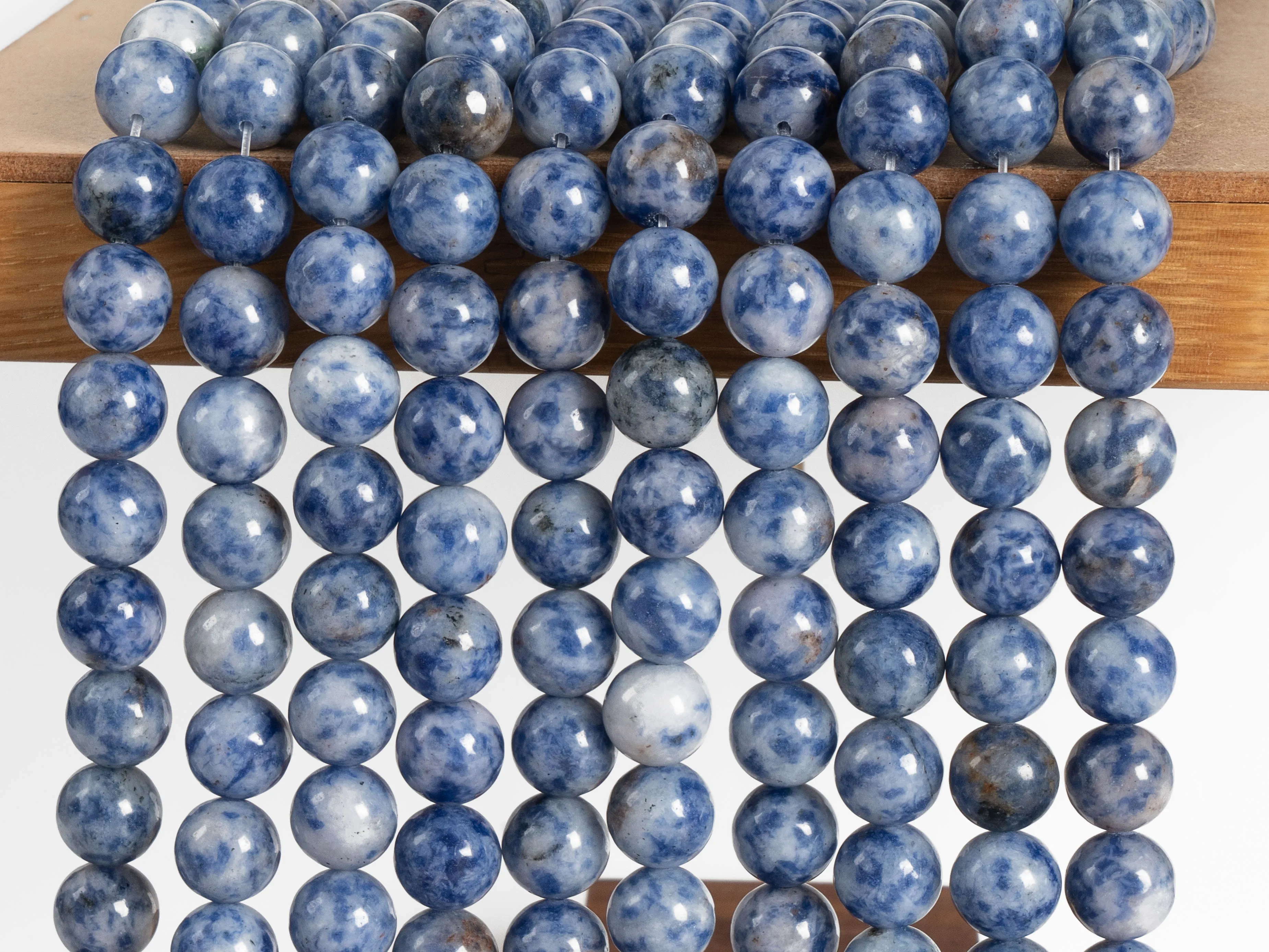 Blue & White Jasper Beads AAA Grade Genuine Natural Gemstone Full Strand Round Beads 4/6/8/10 MM for Jewelry Making Accessories