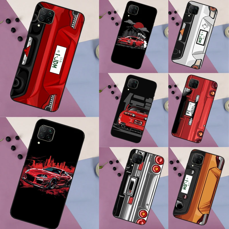 Car Back Cartoon Art JDM For Huawei Nova Y91 Y90 Y60 Y70 Y61 9 10 SE Nova 11 Pro 3i 8i 11i 5T P20 P40 P30 Lite Case